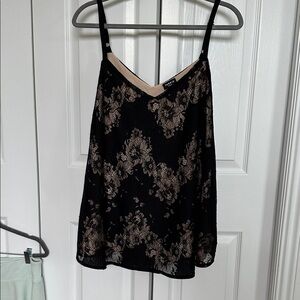 Black and Beige Floral Lace Camisole